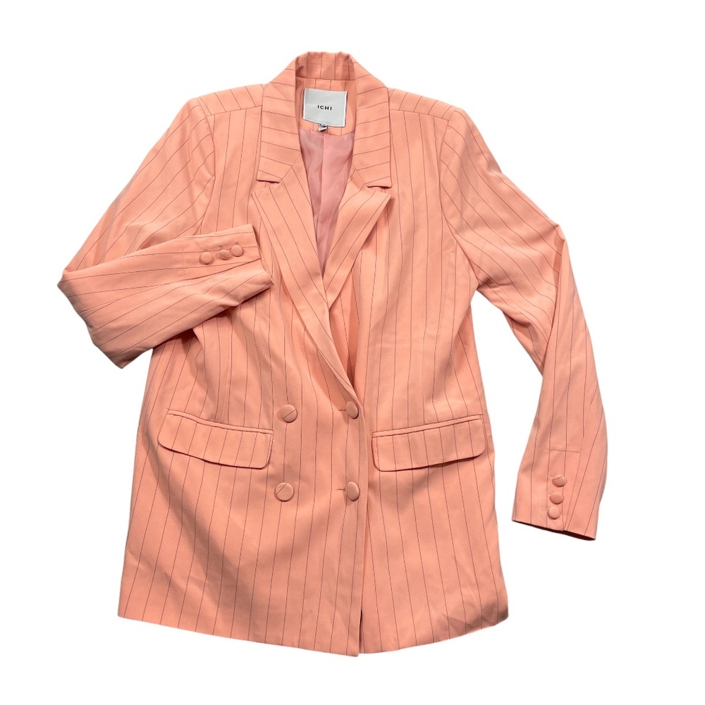 ICHI 36 Woman’s Blazer 2 Button Tangerine Lined Long Sleeve Jacket